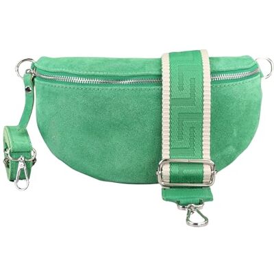 Blade Handgemaakte suède heuptas, schoudertas, echt lederen heuptas met bandjes met patroon, 3 maten, elegante schoudertas, gemaakt in Italië, cadeau voor haar, leer, Groen-6, Modern Blade Handgemaakte suède heuptas, schoudertas, echt lederen heuptas met bandjes met patroon, 3 maten, elegante schoudertas, gemaakt in Italië, cadeau voor haar, leer, Groen-6, Modern