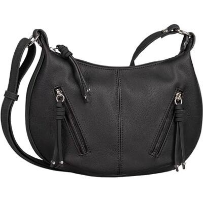 TOM TAILOR Caia Kleine schoudertas voor dames, zwart, 25 x 9,5 x 21 cm, Hobo TOM TAILOR Caia Kleine schoudertas voor dames, zwart, 25 x 9,5 x 21 cm, Hobo