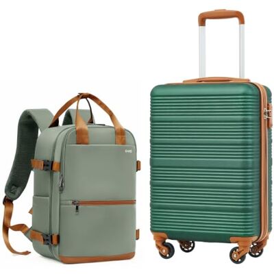 Coolife Valise Cabine 55x35x20 pour Ryanair, Sac à Dos Cabine 40x30x20 Coolife Valise Cabine 55x35x20 pour Ryanair, Sac à Dos Cabine 40x30x20