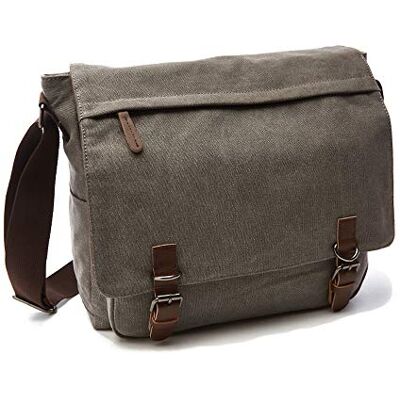Rufun Canvas schoudertas voor heren, laptoptas, casual dagtas, schoudertas, schooltas, grijs., M, Schoudertassen Rufun Canvas schoudertas voor heren, laptoptas, casual dagtas, schoudertas, schooltas, grijs., M, Schoudertassen