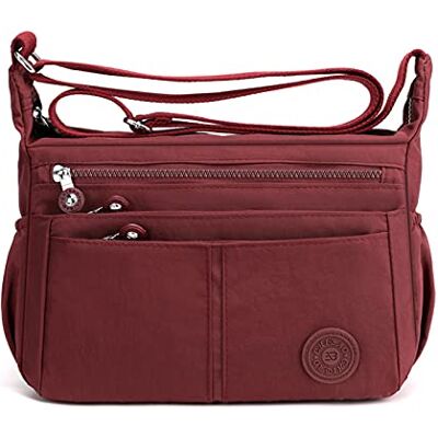 FANDARE Lichtgewicht Schoudertas Dames Schoudertassen Sling Draagtas Schoudertas Waterdicht Nylon voor Reizen School Sport Winkelen Crossbody Bag, Rood, L FANDARE Lichtgewicht Schoudertas Dames Schoudertassen Sling Draagtas Schoudertas Waterdicht Nylon voor Reizen School Sport Winkelen Crossbody Bag, Rood, L