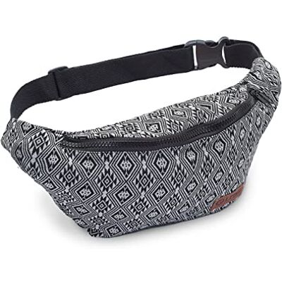 By Bers Leon Heuptas, heuptas, 100% katoen, heuptas, Belly Belt Moon Bag Bumbag Boho Hippie Tribal voor dames en heren, Gt ruit SW, Schoudertas By Bers Leon Heuptas, heuptas, 100% katoen, heuptas, Belly Belt Moon Bag Bumbag Boho Hippie Tribal voor dames en heren, Gt ruit SW, Schoudertas