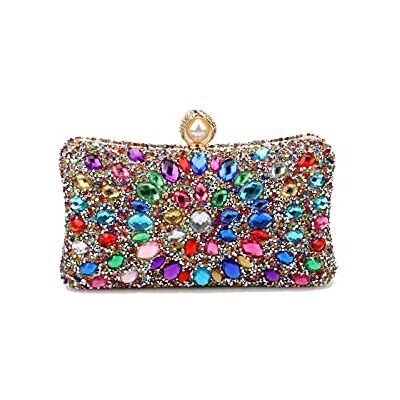 CORIOS Avondtas van strass, dames, diamant, clutch, elegant, tassen, handtas, bruid, ceremonie, bruiloft, feest, cocktailtas, portemonnee, Goud-veelkleurig, L, Koppeling CORIOS Avondtas van strass, dames, diamant, clutch, elegant, tassen, handtas, bruid, ceremonie, bruiloft, feest, cocktailtas, portemonnee, Goud-veelkleurig, L, Koppeling