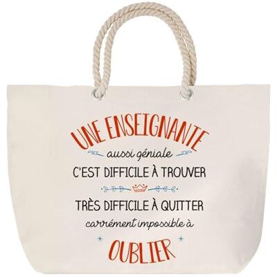 Planetee Strandtas met touwhandvat, een geniale leraar, katoenen canvas, cadeau voor dames, grote draagtas en sport, strandtas met touwhandvat Planetee Strandtas met touwhandvat, een geniale leraar, katoenen canvas, cadeau voor dames, grote draagtas en sport, strandtas met touwhandvat