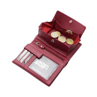 LEAS Model VIENNE bijzondere portemonnee van rundleer, gemaakt in Weense stijl, met vak voor typische vierkante munt, rood/kersenrood Special Edition, kersenrood LEAS Model VIENNE bijzondere portemonnee van rundleer, gemaakt in Weense stijl, met vak voor typische vierkante munt, rood/kersenrood Special Edition, kersenrood
