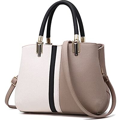 FANDARE Elegante handtas voor dames, schoudertas, PU-leer, waterdicht, schooltas, voor winkelen, feest, reizen, schoudertas, kaki, L, elegant FANDARE Elegante handtas voor dames, schoudertas, PU-leer, waterdicht, schooltas, voor winkelen, feest, reizen, schoudertas, kaki, L, elegant