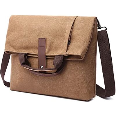 FANDARE Retro Schoudertassen Canvas Handtas Schoudertas Boodschappentas voor Mannen Vrouwen Zakelijk Werk Reizen Universiteit School Multifunctionele Koffer, Bruin, Retro FANDARE Retro Schoudertassen Canvas Handtas Schoudertas Boodschappentas voor Mannen Vrouwen Zakelijk Werk Reizen Universiteit School Multifunctionele Koffer, Bruin, Retro