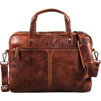 STILORD Geralt' leren tas, vintage, heren, messengertas, schouderriem, handdoek voor laptop 39,6 cm, afneembaar, Kara Cognac, L, koffer STILORD Geralt' leren tas, vintage, heren, messengertas, schouderriem, handdoek voor laptop 39,6 cm, afneembaar, Kara Cognac, L, koffer