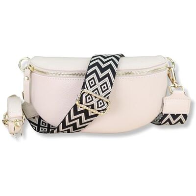 Blade Gouden heuptas voor dames van echt leer, elegante heuptas voor dames met 2 brede, afneembare en verstelbare leren riemen, schoudertas voor dames, hoogwaardige heuptas, Crème Goud 3, Heuptas Blade Gouden heuptas voor dames van echt leer, elegante heuptas voor dames met 2 brede, afneembare en verstelbare leren riemen, schoudertas voor dames, hoogwaardige heuptas, Crème Goud 3, Heuptas