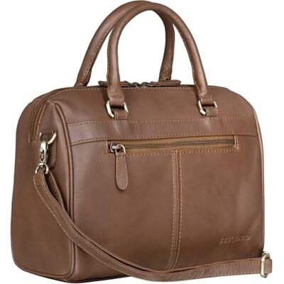 STILORD Cassandra Handtas van leer voor dames, modieuze schoudertas van echt leer, kleur: zwart, Havanna bruin, S, Schoudertas STILORD Cassandra Handtas van leer voor dames, modieuze schoudertas van echt leer, kleur: zwart, Havanna bruin, S, Schoudertas