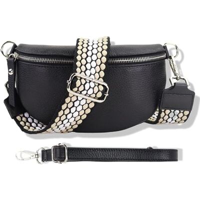 Blade Heuptas voor dames van echt leer, elegante heuptas voor dames met 2 afneembare en verstelbare riemen met patroon en leer, schoudertas voor dames, borsttas Blade Heuptas voor dames van echt leer, elegante heuptas voor dames met 2 afneembare en verstelbare riemen met patroon en leer, schoudertas voor dames, borsttas