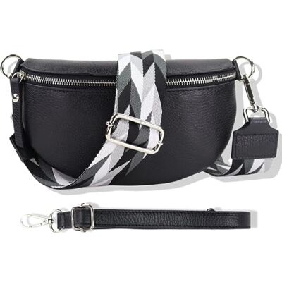 Blade Heuptas voor dames van echt leer, elegante heuptas voor dames met 2 afneembare en verstelbare riemen met patroon en leer, schoudertas voor dames, borsttas Blade Heuptas voor dames van echt leer, elegante heuptas voor dames met 2 afneembare en verstelbare riemen met patroon en leer, schoudertas voor dames, borsttas