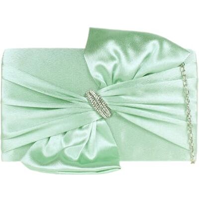 Girly Handbags Dames satijnen clutch voor dames, avondtas met ketting en kristallen broche W 22, H 12, D 6 cm (W 7, H 5, D 2 inches) Girly Handbags Dames satijnen clutch voor dames, avondtas met ketting en kristallen broche W 22, H 12, D 6 cm (W 7, H 5, D 2 inches)
