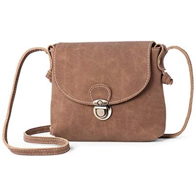 LaRechor Kleine crossbodytas voor dames met anti-diefstalvergrendeling PU-leer Vintage dames handtassen Crossbody-telefoontas Reistas kleine zijtas (Bruin) LaRechor Kleine crossbodytas voor dames met anti-diefstalvergrendeling PU-leer Vintage dames handtassen Crossbody-telefoontas Reistas kleine zijtas (Bruin)