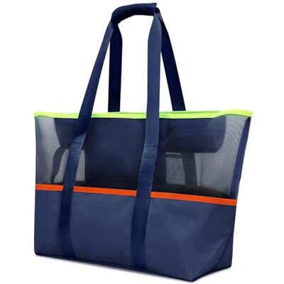 INYEEXUP Strandtas met ritssluiting en waterdichte Oxford-bodem, grote reistas voor strand, sport en zwemmen, donkerblauw, 30 cm x 19 cm x 3 cm 30 cm x 19 cm x 3 cm INYEEXUP Strandtas met ritssluiting en waterdichte Oxford-bodem, grote reistas voor strand, sport en zwemmen, donkerblauw, 30 cm x 19 cm x 3 cm 30 cm x 19 cm x 3 cm