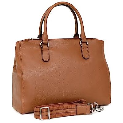 Hexagona Comfort Paris Damestas Comfortcollectie Taupe van generfd rundleer Schoudergedragen Handdoek Schoudertas Schoudertas Messengertas voor dames (1 stuk), Lichtbruin., Hexagona Comfort Paris Damestas Comfortcollectie Taupe van generfd rundleer Schoudergedragen Handdoek Schoudertas Schoudertas Messengertas voor dames (1 stuk), Lichtbruin.,