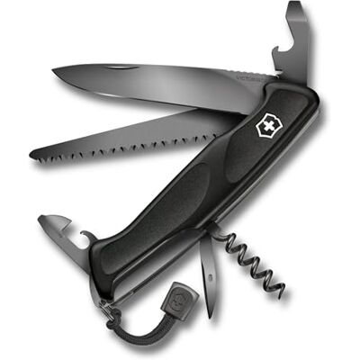 Victorinox Taschenmesser Ranger Grip 55 Onyx Black (12 functies, feestklink, houtzagen), zwart Victorinox Taschenmesser Ranger Grip 55 Onyx Black (12 functies, feestklink, houtzagen), zwart