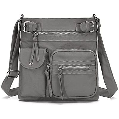 FANDARE Lichtgewicht Schoudertas Handtassen Schoudertassen Vrouwen Draagtas Schoudertas PU Leer Waterdicht Tiener Draagbare Portemonnee Reizen Werk School Telefoon Crossbody Bag, grijs., Stijlvol FANDARE Lichtgewicht Schoudertas Handtassen Schoudertassen Vrouwen Draagtas Schoudertas PU Leer Waterdicht Tiener Draagbare Portemonnee Reizen Werk School Telefoon Crossbody Bag, grijs., Stijlvol