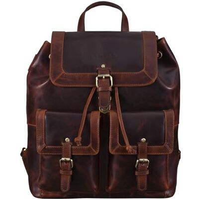 STILORD 'Nora' Tiroolse tas voor dames, leer, rugzak, reistas, vintage, grote leren schoudertas, Bordeaux-bruin, Tas STILORD 'Nora' Tiroolse tas voor dames, leer, rugzak, reistas, vintage, grote leren schoudertas, Bordeaux-bruin, Tas
