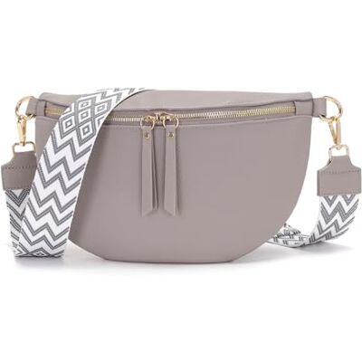 Vezluax 30 x 20 cm, grote heuptas voor dames, schoudertas van veganistisch leer, elegant, riem van 5 cm breed Vezluax 30 x 20 cm, grote heuptas voor dames, schoudertas van veganistisch leer, elegant, riem van 5 cm breed