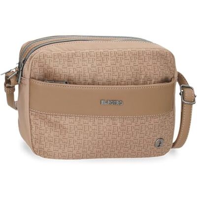 El Potro Luna Bagage messenger bag dames, Beige, Eén maat, Schouderriem met twee vakken El Potro Luna Bagage messenger bag dames, Beige, Eén maat, Schouderriem met twee vakken