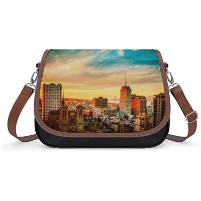 LafalPer Schoudertassen en schoudertassen voor dames, handtas, bedrukt, van PU-leer, schoudertas, modieus, elegant, bloem, schaduwblauw, Kleur: zwart/bruin,, 31×11×22cm LafalPer Schoudertassen en schoudertassen voor dames, handtas, bedrukt, van PU-leer, schoudertas, modieus, elegant, bloem, schaduwblauw, Kleur: zwart/bruin,, 31×11×22cm