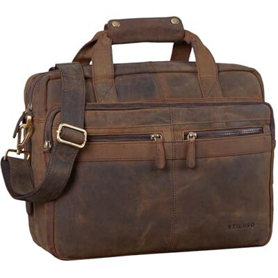 STILORD 'Explorer' Leren lerarentas voor dames en heren, grote vintage rugleuning van echt leer met schouderriem, scheidingswanden en pc-vak, werktas, Colorado bruin, XL, aktetas STILORD 'Explorer' Leren lerarentas voor dames en heren, grote vintage rugleuning van echt leer met schouderriem, scheidingswanden en pc-vak, werktas, Colorado bruin, XL, aktetas