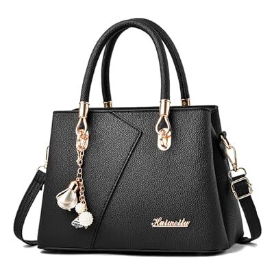FANDARE Schoudertassen voor dames, meerdere handzakken, PU-leer, messenger, waterdicht, schouder, reizen, werk, winkelen, feest, zwart, L, schattig FANDARE Schoudertassen voor dames, meerdere handzakken, PU-leer, messenger, waterdicht, schouder, reizen, werk, winkelen, feest, zwart, L, schattig