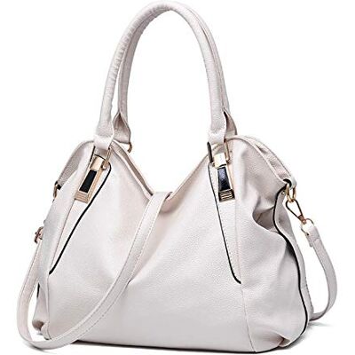 Ikaif Vrouwenhandtas, Messenger Bag, Dames, Grote Capaciteit, Zacht, PU, Leder, Schouderhoog handvat, crossbody tassen, Wit. S Ikaif Vrouwenhandtas, Messenger Bag, Dames, Grote Capaciteit, Zacht, PU, Leder, Schouderhoog handvat, crossbody tassen, Wit. S