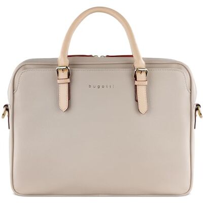 bugatti Ella 15" zakelijke tas van kunstleer met laptopvak, beige Eén maat bugatti Ella 15" zakelijke tas van kunstleer met laptopvak, beige Eén maat