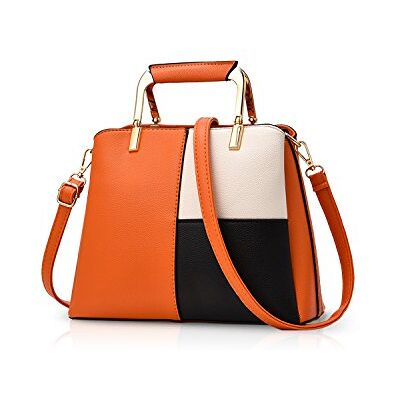 NICOLE & DORIS NICOLE&DORIS Dames Schoudertassen Eenvoudige Schoudertas Crossbody Messenger Bag Tote Satchel voor Lady PU Leather, Oranje, L, Uniek NICOLE & DORIS NICOLE&DORIS Dames Schoudertassen Eenvoudige Schoudertas Crossbody Messenger Bag Tote Satchel voor Lady PU Leather, Oranje, L, Uniek