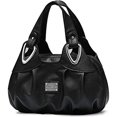 NICOLE & DORIS Handtas voor dames, elegant, schoudertas, modieus, tassen, grote tas van PU-leer, design, boodschappentas, dames, bloemen, zwart, L NICOLE & DORIS Handtas voor dames, elegant, schoudertas, modieus, tassen, grote tas van PU-leer, design, boodschappentas, dames, bloemen, zwart, L