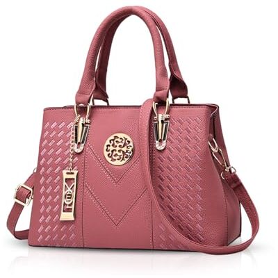 NICOLE & DORIS Dames Handtassen Elegante Schoudertas Rits Handtassen Handtassen Tote Schoudertassen Dames PU Lederen Tas, Roze, L, Handtas NICOLE & DORIS Dames Handtassen Elegante Schoudertas Rits Handtassen Handtassen Tote Schoudertassen Dames PU Lederen Tas, Roze, L, Handtas