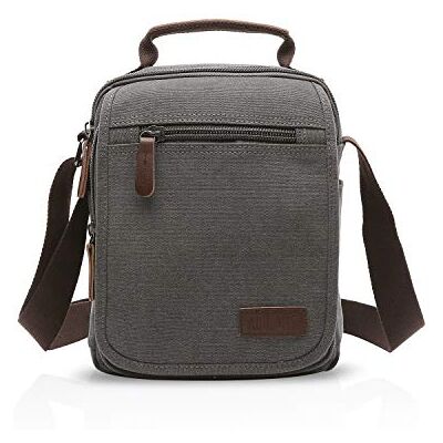 FANDARE Retro Schoudertas Canvas Schoudertas Messenger Tas Mannen Vrouwen voor Werk en School Reizen Boodschapper Tas Schoudertassen voor 9.7 Inch Tablet, grijs., L, Retro FANDARE Retro Schoudertas Canvas Schoudertas Messenger Tas Mannen Vrouwen voor Werk en School Reizen Boodschapper Tas Schoudertassen voor 9.7 Inch Tablet, grijs., L, Retro
