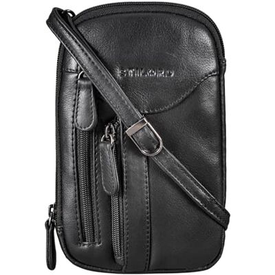 STILORD "Lane" 3-in-1 draagbare tas, schoudertas, leer, riemtas, polstas, vintage, crossbody tas, kleine crossbody tas, telephpne, echt leer, kleur: zwart, zwart., S, Schoudertas STILORD "Lane" 3-in-1 draagbare tas, schoudertas, leer, riemtas, polstas, vintage, crossbody tas, kleine crossbody tas, telephpne, echt leer, kleur: zwart, zwart., S, Schoudertas