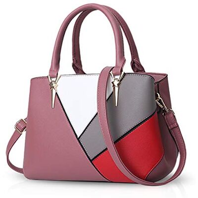 NICOLE & DORIS Handtassen Schouderriem Dames Handtas Kleurrijke Tas Trend Tas PU Leer Schoudertas voor Stad Reizen Winkelen, Roze, L, Elegant NICOLE & DORIS Handtassen Schouderriem Dames Handtas Kleurrijke Tas Trend Tas PU Leer Schoudertas voor Stad Reizen Winkelen, Roze, L, Elegant