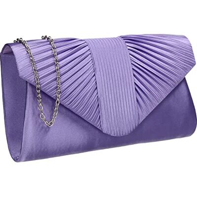 SwankySwans Sophie satijnen clutch voor dames, Lila., Eén maat Eén maat SwankySwans Sophie satijnen clutch voor dames, Lila., Eén maat Eén maat