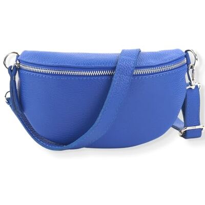 Blade Heuptas van echt leer, elegante schoudertas voor dames, hoogwaardige schoudertas met ritssluiting, handtas, heuptas, Blauw, Eén maat Blade Heuptas van echt leer, elegante schoudertas voor dames, hoogwaardige schoudertas met ritssluiting, handtas, heuptas, Blauw, Eén maat