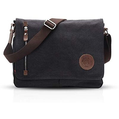 FANDARE Retro Messenger Bag schoudertas 14 inch laptoprugzak heren vrouwen tas koerierstas multifunctioneel canvas, blauw, Large, schoolrugzak FANDARE Retro Messenger Bag schoudertas 14 inch laptoprugzak heren vrouwen tas koerierstas multifunctioneel canvas, blauw, Large, schoolrugzak