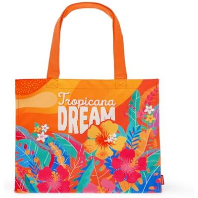 Legami Grand sac de plage pour femme, en matériau renforcé, avec fermeture à bouton magnétique, peut supporter jusqu'à 15 kg, 44 x 61,5 cm Legami Grand sac de plage pour femme, en matériau renforcé, avec fermeture à bouton magnétique, peut supporter jusqu'à 15 kg, 44 x 61,5 cm