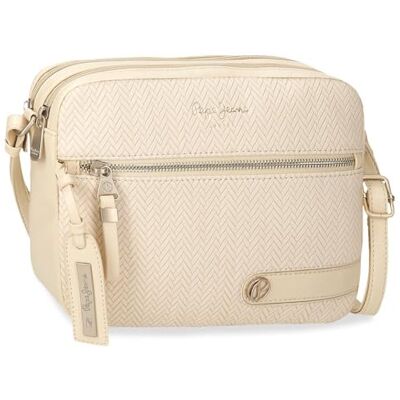 Pepe Jeans Sprig Bagage Messenger Bag voor dames (1 stuk), Beige, Eén maat, Schouderriem met twee vakken Pepe Jeans Sprig Bagage Messenger Bag voor dames (1 stuk), Beige, Eén maat, Schouderriem met twee vakken