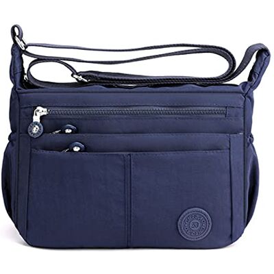 FANDARE Lichtgewicht Schoudertas Dames Schoudertassen Sling Draagtas Schoudertas Waterdicht Nylon voor Reizen School Sport Winkelen Crossbody Bag, Blauw, L, Tas FANDARE Lichtgewicht Schoudertas Dames Schoudertassen Sling Draagtas Schoudertas Waterdicht Nylon voor Reizen School Sport Winkelen Crossbody Bag, Blauw, L, Tas