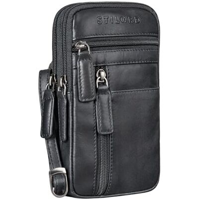 STILORD "Asher" Heren Borstzak Leer Vintage Schoudertas Telefoon Schoudertas Kleine Crossbody Bag Echt Leer Kleur: Zwart, zwart., S, Schoudertas STILORD "Asher" Heren Borstzak Leer Vintage Schoudertas Telefoon Schoudertas Kleine Crossbody Bag Echt Leer Kleur: Zwart, zwart., S, Schoudertas