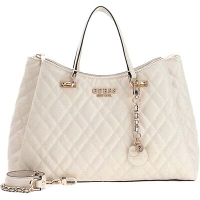 Guess handtas schoudertas Isemay Girlfriend Shoulder Satchel Cream White ecru Eén maat Guess handtas schoudertas Isemay Girlfriend Shoulder Satchel Cream White ecru Eén maat