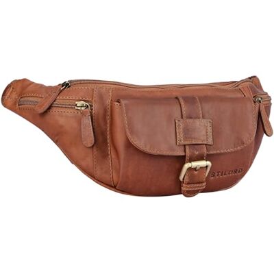 STILORD "Sam" Vintage leren heuptas voor mannen en vrouwen, heuptas voor reizen, festival, sport, buiktas van echt buffelleer, kleur: cognac bruin STILORD "Sam" Vintage leren heuptas voor mannen en vrouwen, heuptas voor reizen, festival, sport, buiktas van echt buffelleer, kleur: cognac bruin