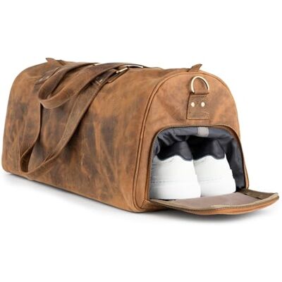 Berliner Bags Weekender Oslo Leren reistas voor dames en heren, bruin, groot, 45 liter, Jager bruin, Weekender Berliner Bags Weekender Oslo Leren reistas voor dames en heren, bruin, groot, 45 liter, Jager bruin, Weekender