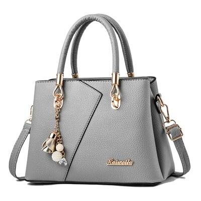 FANDARE Schoudertassen voor dames, meerdere handzakken, PU-leer, messenger, waterdicht, schouder, reizen, werk, winkelen, feest, grijs, L, schattig FANDARE Schoudertassen voor dames, meerdere handzakken, PU-leer, messenger, waterdicht, schouder, reizen, werk, winkelen, feest, grijs, L, schattig