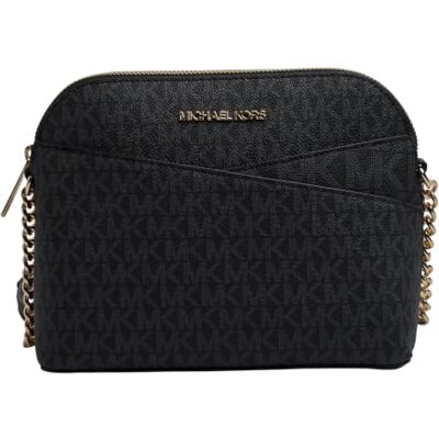 Michael Kors Jet Set schoudertas van leer, middelgroot, zwart/zwart mittelgroß Michael Kors Jet Set schoudertas van leer, middelgroot, zwart/zwart mittelgroß