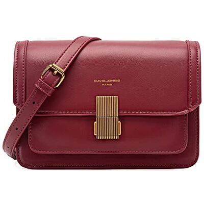 David Jones Kleine schoudertas voor dames handtas gedragen schouder kunstleer hard PU-leer klaptas tas voor stad avond winkelen telefoon mode elegant trendy chic rood Eén maat David Jones Kleine schoudertas voor dames handtas gedragen schouder kunstleer hard PU-leer klaptas tas voor stad avond winkelen telefoon mode elegant trendy chic rood Eén maat