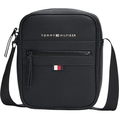 Tommy Hilfiger Schoudertas voor heren, Essential PU Mini Reporter klein model, zwart (zwart), één maat Eén maat Tommy Hilfiger Schoudertas voor heren, Essential PU Mini Reporter klein model, zwart (zwart), één maat Eén maat